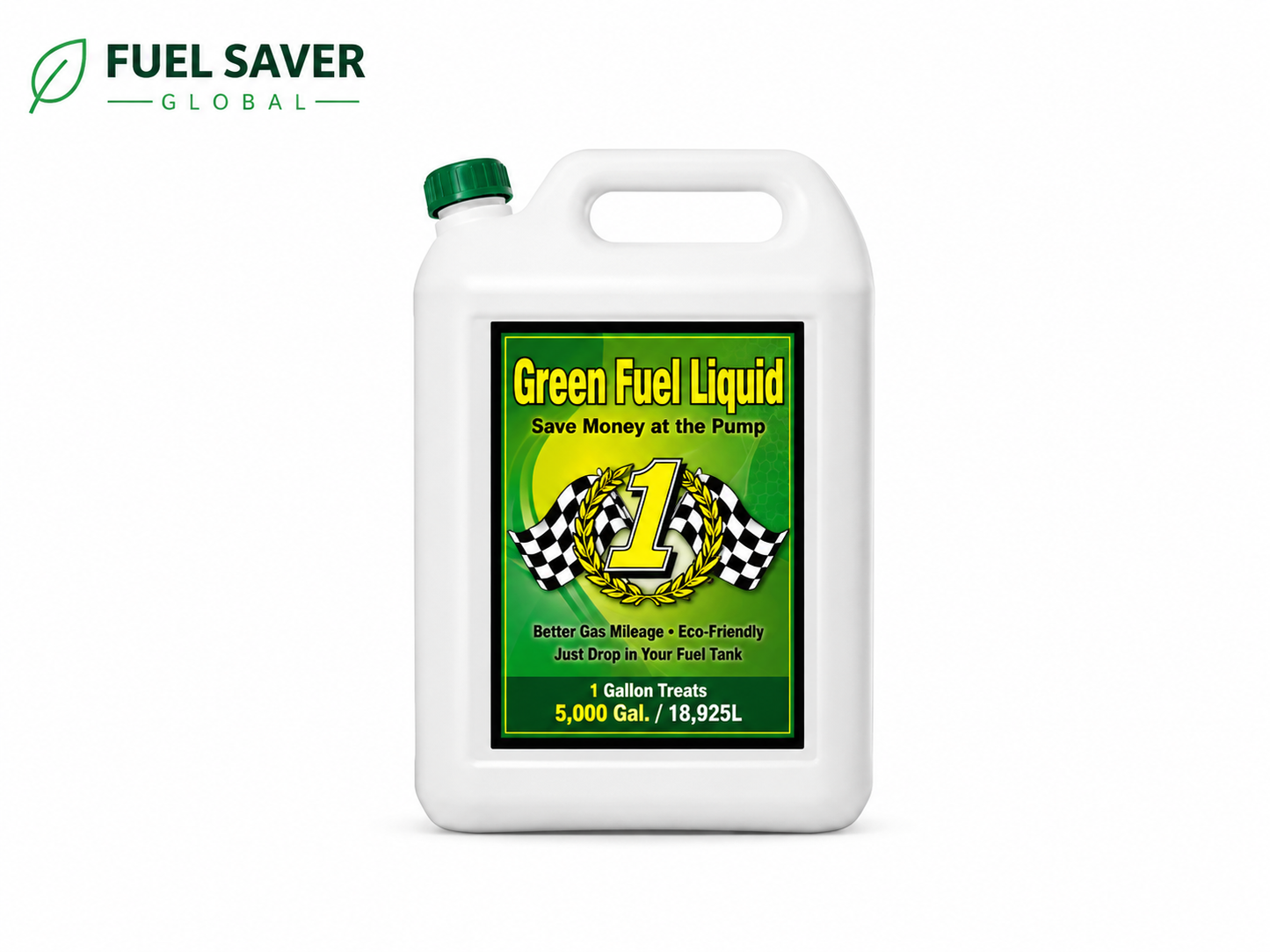 Green Fuel Liquid – Best Diesel Fuel Additive Concentrate | Fuel Injector Cleaner | 1 Gallon Treats 5,000 Gal. / 18,925L